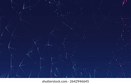 Abstract space polygonal illustration. Big data code representation. Graphic concept for your design.