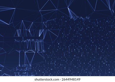 Abstract space polygonal illustration. Big data code representation. Graphic concept for your design.