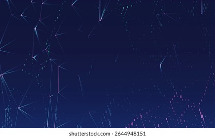 Abstract space polygonal illustration. Big data code representation. Graphic concept for your design.