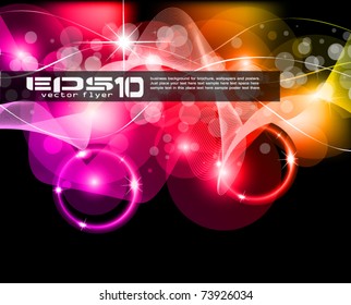 Abstract Space Scenary of llight with Raibow Colours Background