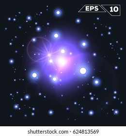 abstract space shine sparkles isolated on dark background