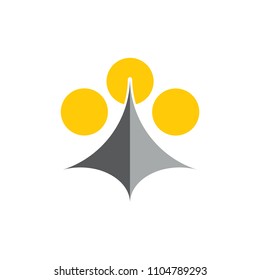 abstract space ship and planets symbol design logo