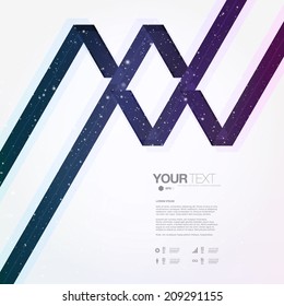 Abstract space texture ribbon design with your content  Eps 10 stock vector illustration 