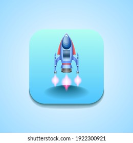 Abstract Spaceship Rocket Logo Vector Icon Symbol