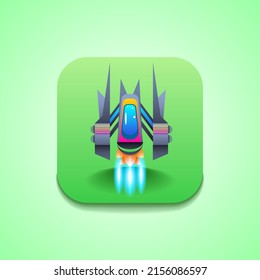 Abstract Spaceship Rocket Logo Vector Design Style Science Space Galaxy Universe Icon Symbol Sign For Games