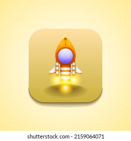 Abstract Spaceship Rocket Logo Vector Design Style Science Space Galaxy Universe Icon Symbol Sign For Games