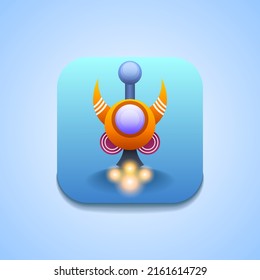 Abstract Spaceship Rocket Logo Vector Design Style Science Space Galaxy Universe Icon Symbol Sign For Games