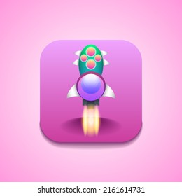 Abstract Spaceship Rocket Logo Vector Design Style Science Space Galaxy Universe Icon Symbol Sign For Games