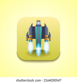 Abstract Spaceship Rocket Logo Vector Design Style Science Space Galaxy Universe Icon Symbol Sign For Games