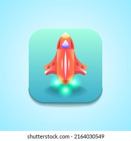 Abstract Spaceship Rocket Logo Vector Design Style Science Space Galaxy Universe Icon Symbol Sign For Games