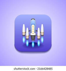 Abstract Spaceship Rocket Logo Vector Design Style Science Space Galaxy Universe Icon Symbol Sign For Games