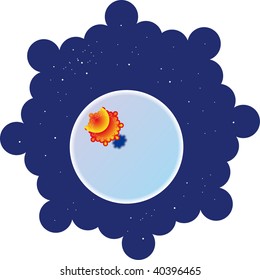 Abstract space-themed