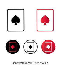 Abstract Spade Playing Card Icon Illustration