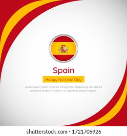 Abstract Spain country flag background. Elegant happy national day of Spain vector illustration.
