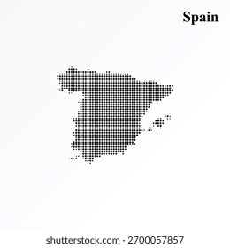 Abstract Spain Map in Halftone Dot Pattern – Minimalist Vector Illustration
