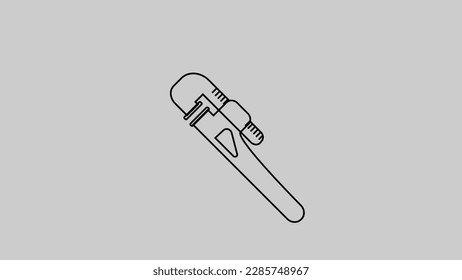 Abstract spanners icon tools for work black color wrenches in gray color vector illustration background.