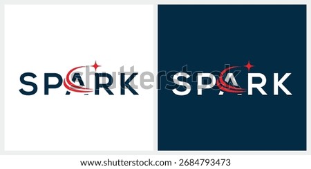 abstract spark logo design, typography spark graphic vector template