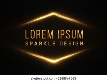 Abstract sparkle banner with light effect. Luxury frame design for discount, sales and greeting card.