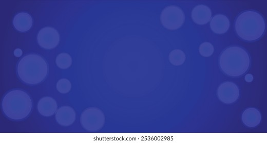 Abstractas círculos de Bokeh azul brillante para el fondo. Fondo de lujo azul oscuro con la burbuja ligera. Ilustración vectorial.