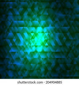 abstract sparkle green triangle background