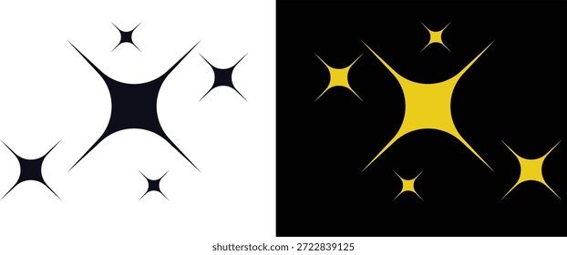 Colección Abstractas del Vector de la chispa y del brillo de la estrella con los efectos dorados y negros del resplandor para la marca de lujo, los Diseños festivos, los aspectos más destacados mágicos, el arte digital, y los proyectos gráficos creativos