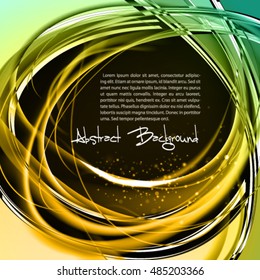 Abstract sparkle vector background. Stylish ring frame with shine filaments
