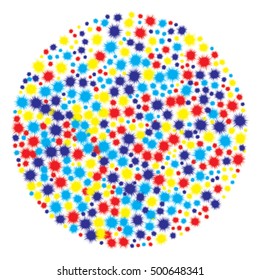 abstract sparkle or virus shape vector in circle as design element