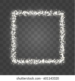 Abstract sparkles frame on transparent background - vector design element
