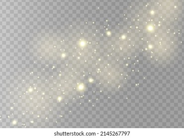 Abstract sparkles isolated on a transparent background. Bokeh lights effect. Vector dust sparks and bright stars shine with special light effect. Christmas sparkling magical. Vector illustration