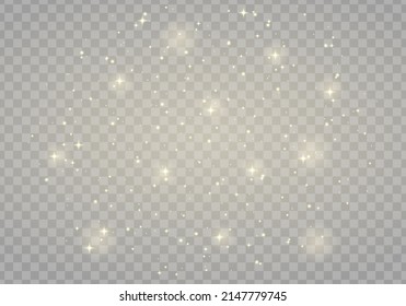 Abstract sparkles isolated on a transparent background. Bokeh lights effect. Vector dust sparks and bright stars shine with special light effect. Christmas sparkling magical. Vector illustration