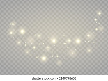 Abstract sparkles isolated on a transparent background. Bokeh lights effect. Vector dust sparks and bright stars shine with special light effect. Christmas sparkling magical. Vector illustration