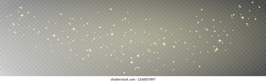 Abstract sparkles isolated on a transparent background. Bokeh lights effect. Vector dust sparks and bright stars shine with special light effect. Christmas sparkling magical. Vector illustration
