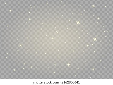 Abstract sparkles isolated on a transparent background. Bokeh lights effect. Vector dust sparks and bright stars shine with special light effect. Christmas sparkling magical. Vector illustration