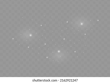 Los destellos abstractos aislados en un fondo transparente. Efecto de las luces de bokeh. El polvo vectorial brilla y las brillantes estrellas brillan con especial efecto de luz. La Navidad brillante mágica. Ilustración del vector