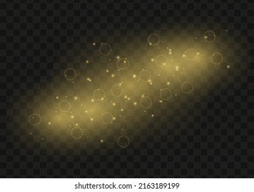 Abstract sparkles isolated on a transparent background. Bokeh lights effect. Vector dust sparks and bright stars shine with special light effect. Christmas sparkling magical. Vector illustration