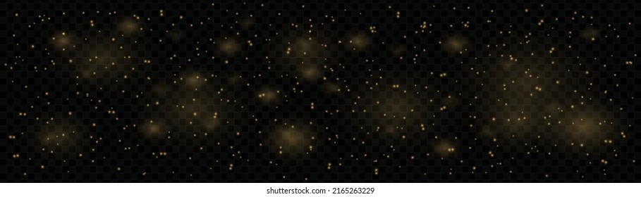 Abstract sparkles isolated on a transparent background. Bokeh lights effect. Vector dust sparks and bright stars shine with special light effect. Christmas sparkling magical. Vector illustration