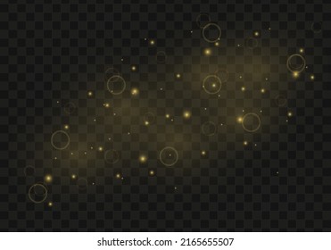 Abstract sparkles isolated on a transparent background. Bokeh lights effect. Vector dust sparks and bright stars shine with special light effect. Christmas sparkling magical. Vector illustration