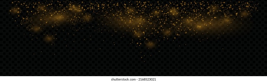 Abstract sparkles isolated on a transparent background. Bokeh lights effect. Vector dust sparks and bright stars shine with special light effect. Christmas sparkling magical. Vector illustration