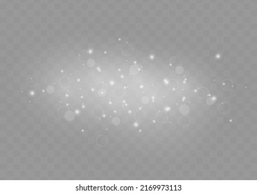 Los destellos abstractos aislados en un fondo transparente. Efecto de las luces de bokeh. El polvo vectorial brilla y las brillantes estrellas brillan con especial efecto de luz. La Navidad brillante mágica. Ilustración del vector