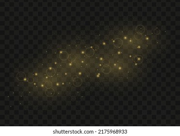 Abstract sparkles isolated on a transparent background. Bokeh lights effect. Vector dust sparks and bright stars shine with special light effect. Christmas sparkling magical. Vector illustration