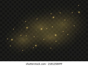 Abstract sparkles isolated on a transparent background. Bokeh lights effect. Vector dust sparks and bright stars shine with special light effect. Christmas sparkling magical. Vector illustration