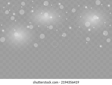 Abstract sparkles isolated on a transparent background. Bokeh lights effect. Vector dust sparks and bright stars shine with special light effect. Christmas sparkling magical. Vector illustration