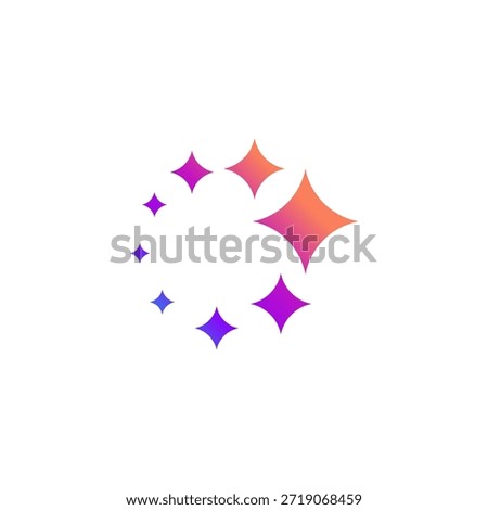 abstract sparkles logo, icon spark, abstract stars design template