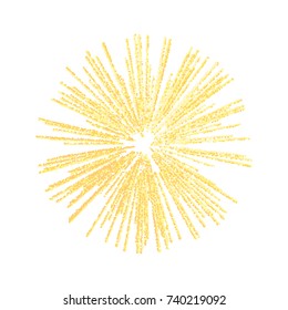 Abstract sparkles rays light explosion. Gold or yellow burst.