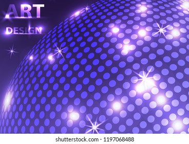 Abstract sparkling background of small colorful circles with sparks of light. Vector illustration