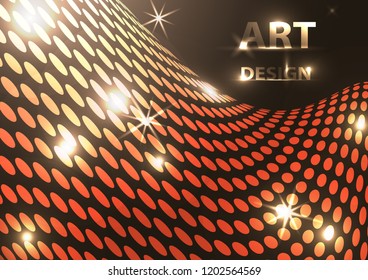 Abstract sparkling background of small colorful circles with sparks of light. Vector illustration