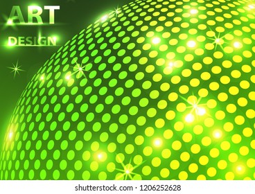 Abstract sparkling background of small colorful circles with sparks of light. Vector illustration