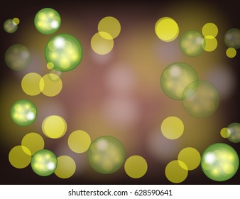 Abstract Sparkling Bokeh on Black Holiday Background. Vector Illustration.
