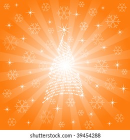 Abstract Sparkling Christmas Tree Design