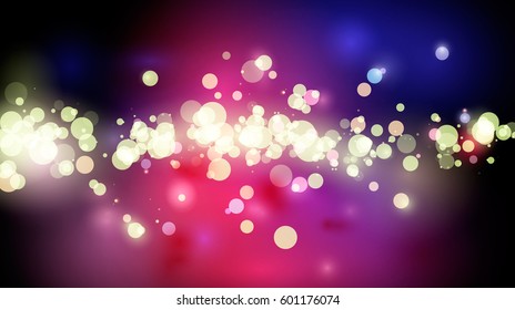 abstract sparkling dark background. magic colorful lights. vector